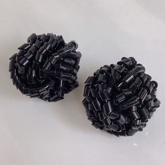 Twisted Glass Bead Stud Earrings - Picture 2 of 3